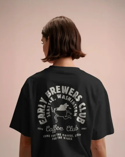 CAFFEINE & CONFIDENCE, BLACK OVERSIZED T-SHIRT WOMEN