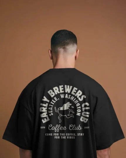 CAFFEINE & CONFIDENCE, BLACK OVERSIZED T-SHIRT MEN