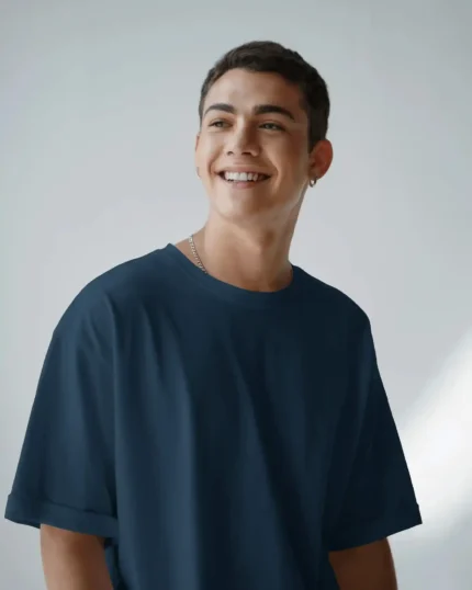 PLAIN TEAL OVERSIZED T-SHIRT MEN