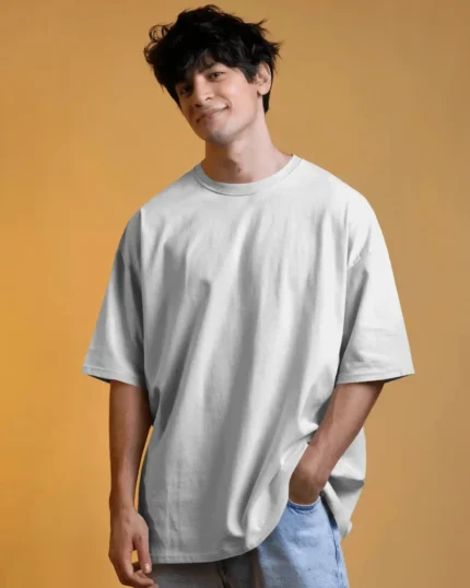 PLAIN WHITE OVERSIZED T-SHIRT MEN